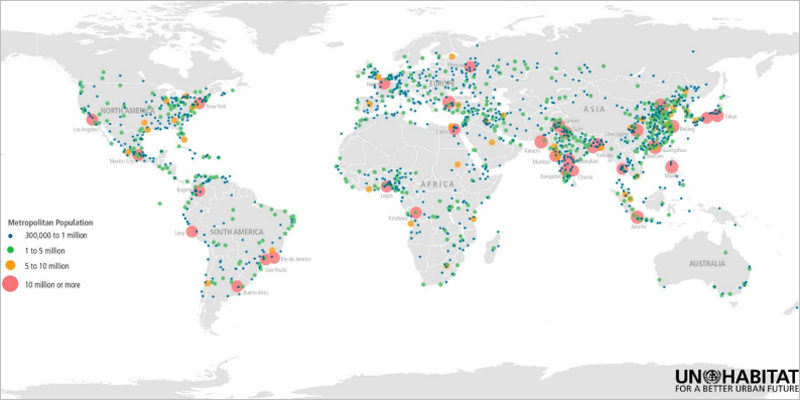 El crecimiento de la población urbana conlleva el surgimiento de nuevas metrópolis, según ONU-Habitat
