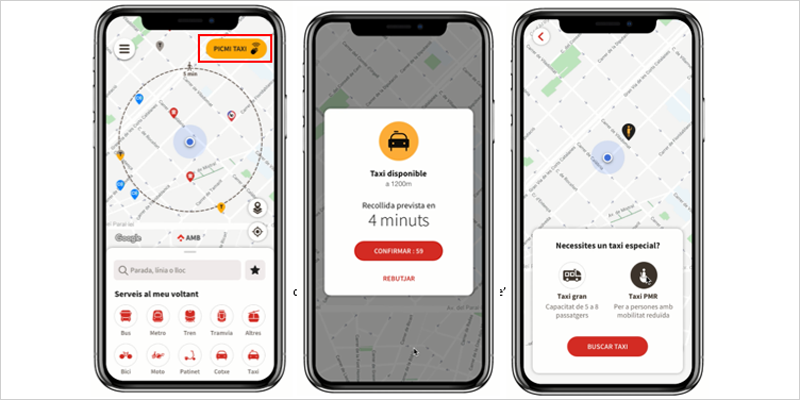 El servicio de taxi metropolitano de Barcelona se digitaliza con una app desarrollada por Nexus Geographics