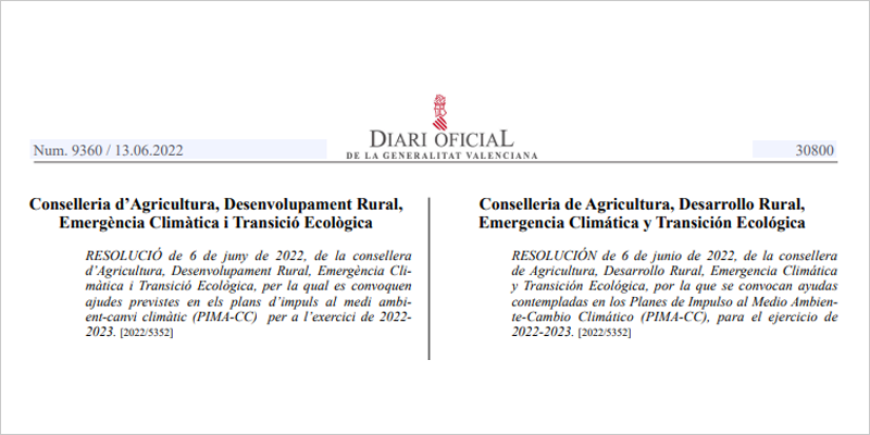 La Generalitat Valenciana lanza ayudas de 1,86 millones para proyectos innovadores de adaptación al cambio climático