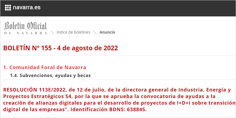 Navarra destinará 5,6 millones de euros a proyectos de I+D+i en el sector digital y energético