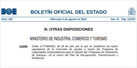 El Programa de Aceleración de Start-ups apoyará a 6.100 emprendedores hasta 2023