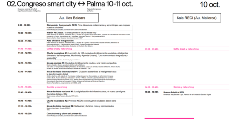 Ya disponible la agenda oficial del II Congreso Nacional de la Red Española de Ciudades Inteligentes