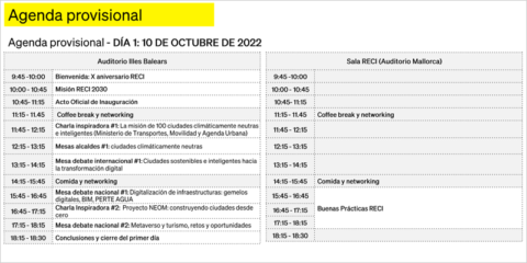 Agenda provisional de la segunda edición del Congreso Nacional de la RECI
