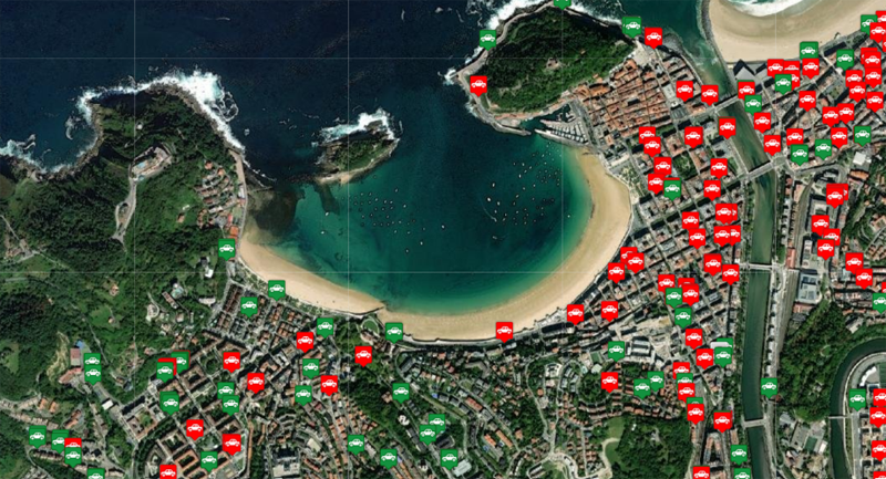 sensores para controlar las plazas de parking PMR en San Sebastián