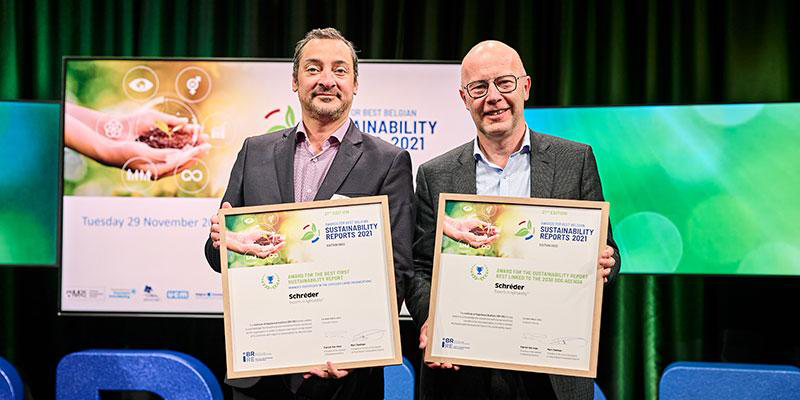 Schréder obtiene dos galardones en los Premios a los Mejores Informes de Sostenibilidad de Bélgica 2022