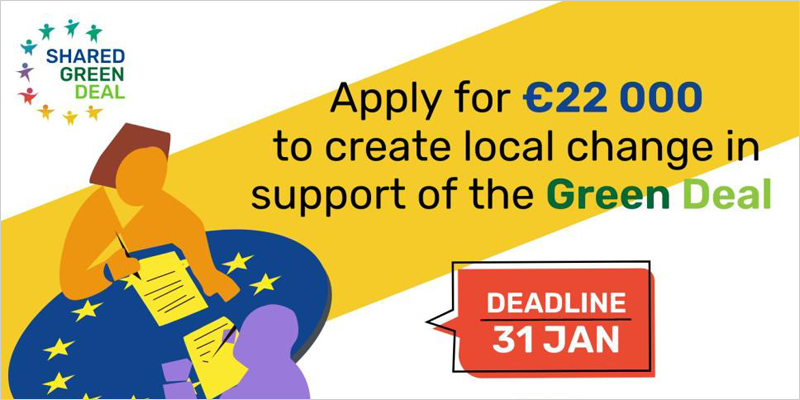El proyecto Shared Green Deal busca socios para realizar experimentos sociales en el marco del Pacto Verde Europeo