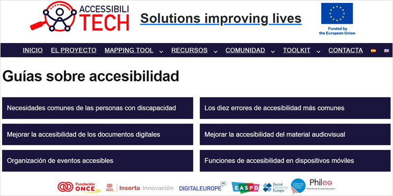 El proyecto Accessibilitech publica guías y recursos sobre accesibilidad a las TIC