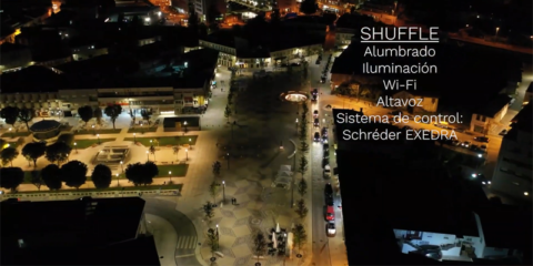 La columna inteligente Schréder Shuffle crea una plaza animada en el corazón de la comunidad de Vizela