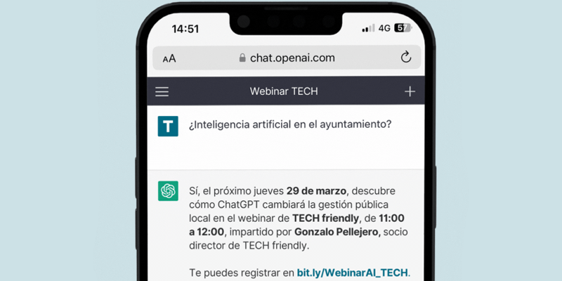 Webinar de TECH friendly sobre inteligencia artificial en ayuntamientos y entidades locales