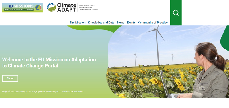 portal de la misión europea de adaptación al clima