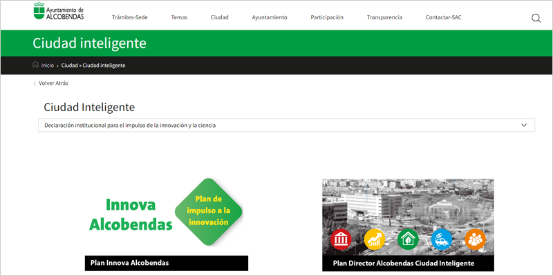 La página web municipal de Alcobendas estrena un apartado sobre los avances en materia de smart city