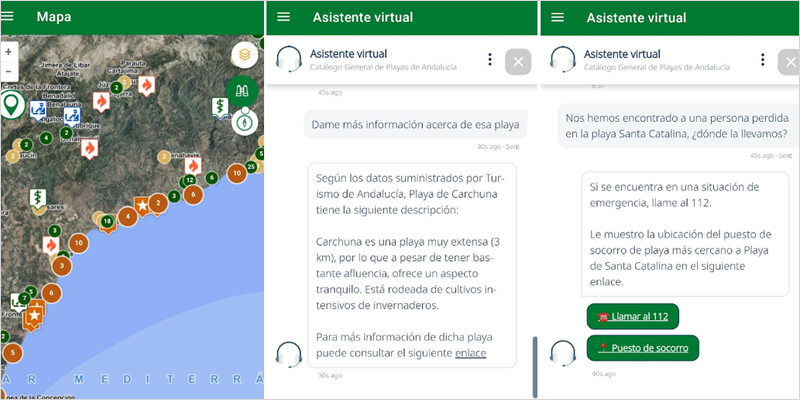 La actualización de la app Catálogo de Playas de Andalucía incorpora un asistente virtual