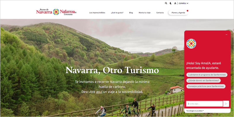 Navarra lanza una prueba piloto de su nuevo asistente virtual AmaIA para mejorar la atención turística