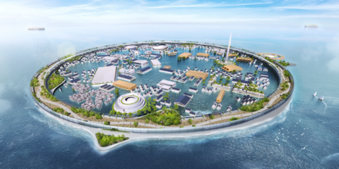 Dogen City, el proyecto de ciudad futurista autosuficiente sobre el mar que se construirá en Japón
