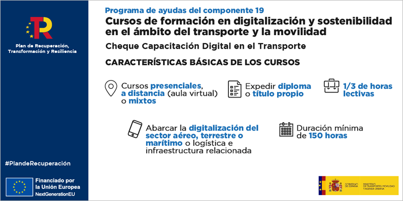 Publicadas las bases reguladoras del cheque de capacitación digital en el transporte