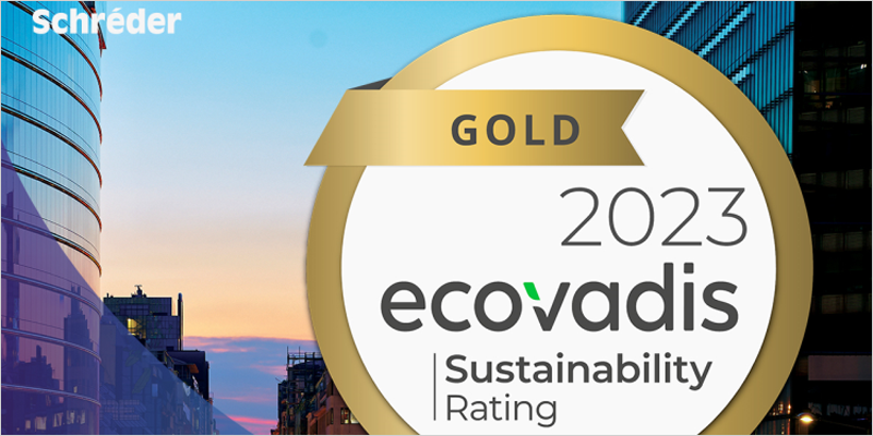 Schréder vuelve a conseguir la calificación EcoVadis Oro por sus esfuerzos en sostenibilidad