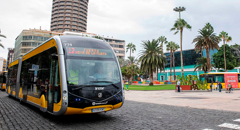 autobuses eléctricos Las Palmas de Gran Canaria