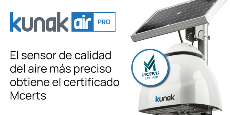 El sensor de calidad del aire Kunak AIR Pro obtiene la certificación MCERTS