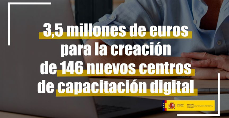 ayudas de 3,5 millones de euros para crear 146 centros de capacitación digital en entidades locales