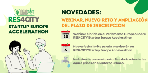 Ampliado el plazo para presentar soluciones urbanas sostenibles a la aceleradora del proyecto Res4City