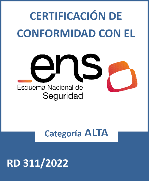 certificación del Esquema Nacional de Seguridad en categoría alta