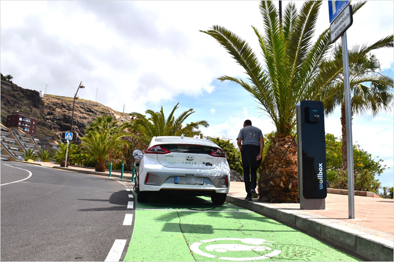 puntos de recarga para vehículos eléctricos en El Rosario