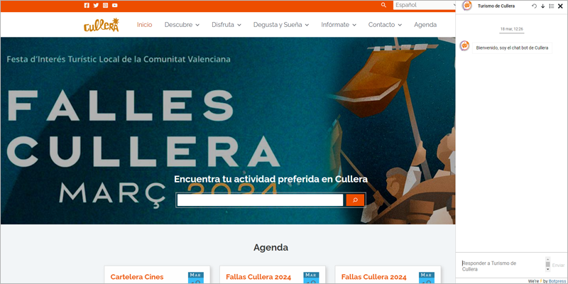 El portal web turístico de Cullera mejora la accesibilidad e incorpora un chabot