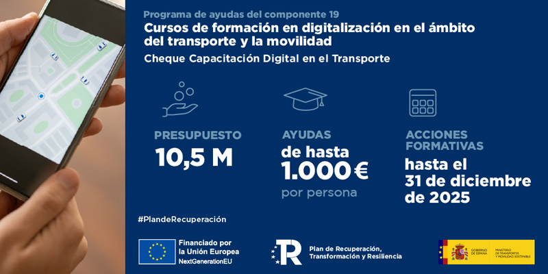 Convocatoria de ayudas para cursos de digitalización en los ámbitos del transporte y la movilidad