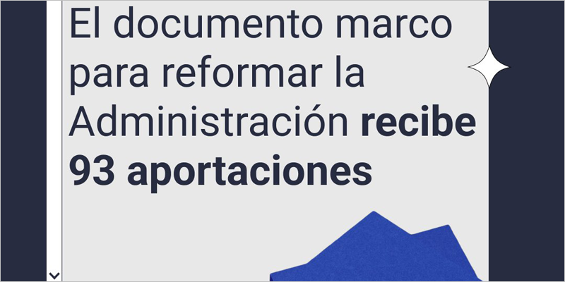 La consulta sobre el documento marco para la reforma innovadora de la administración recibe 93 aportaciones