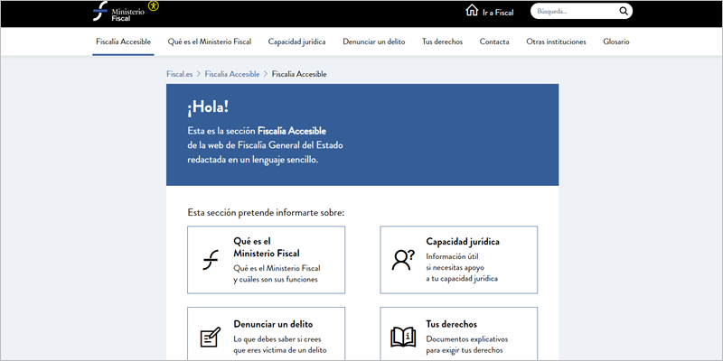 Fundación ONCE colabora en el lanzamiento de la sección accesible de la web de la Fiscalía General del Estado