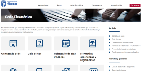 La sede electrónica del Ayuntamiento de Móstoles incorpora nuevos trámites