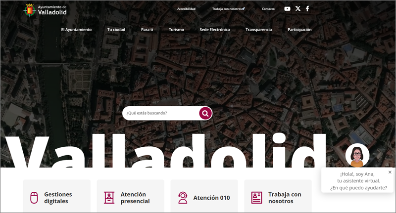 asistente virtual inteligente de la página web del Ayuntamiento de Valladolid 