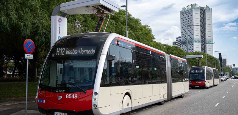 electrificación de la línea de autobús H12 de Barcelona