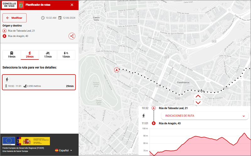 El Concello de Vigo y Nexus Geographics desarrollan un planificador de rutas multimodal