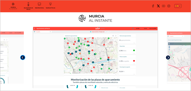 El portal web ‘Murcia al Instante’ ofrece información ambiental y de movilidad en tiempo real