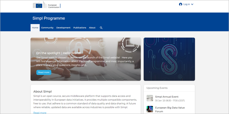 El programa Simpl estrena web para apoyar el acceso y la interoperabilidad entre los espacios europeos de datos