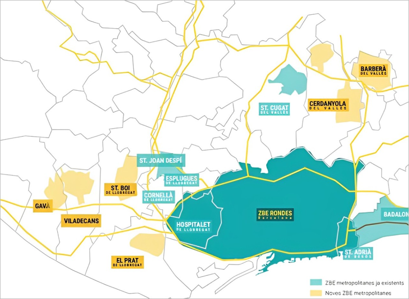 nuevas ZBE en el Área Metropolitana de Barcelona