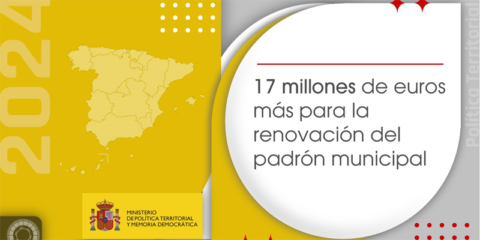 Adjudicados 17 millones en subvenciones para proyectos de modernización del padrón municipal