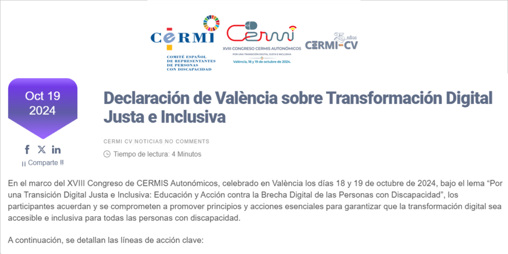 La Declaración de Valencia promueve una transformación digital justa e inclusiva