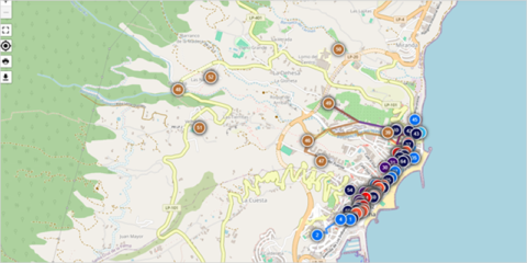 Nuevo mapa interactivo que permite descubrir Santa Cruz de La Palma mediante seis rutas digitalizadas