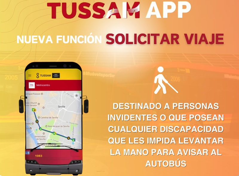 La app de Transportes Urbanos de Sevilla incorpora una funcionalidad para mejorar la accesibilidad