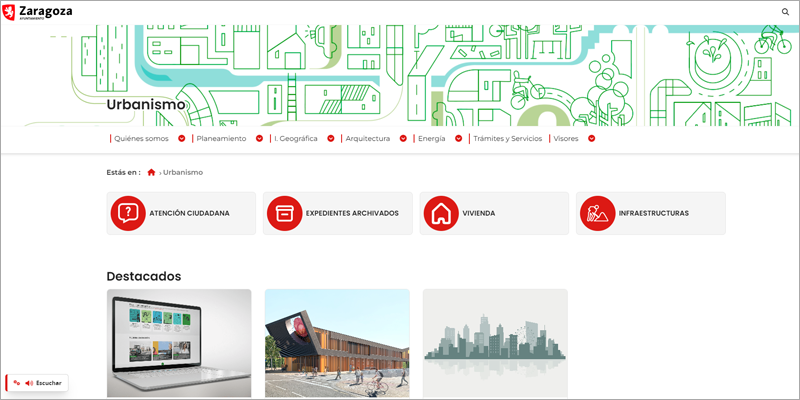 nuevo espacio web de Urbanismo del Ayuntamiento de Zaragoza