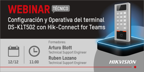 Webinar de Hikvision sobre la configuración del terminal DS-K1T502 con Hik-Connect for Teams