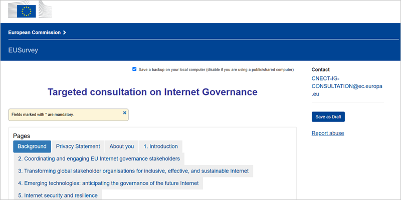 La Comisión Europea abre una consulta sobre la gobernanza de Internet