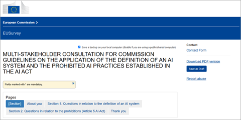 Consulta sobre las prohibiciones de la Ley de Inteligencia Artificial de la UE y la definición del sistema de IA