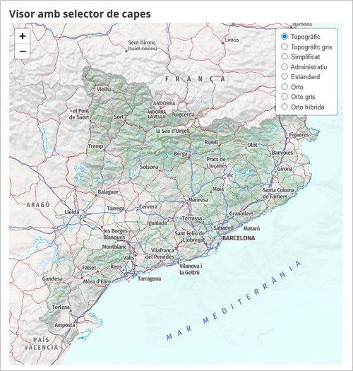 El Instituto Cartográfico y Geológico de Cataluña ofrece un servicio de mapa base digital