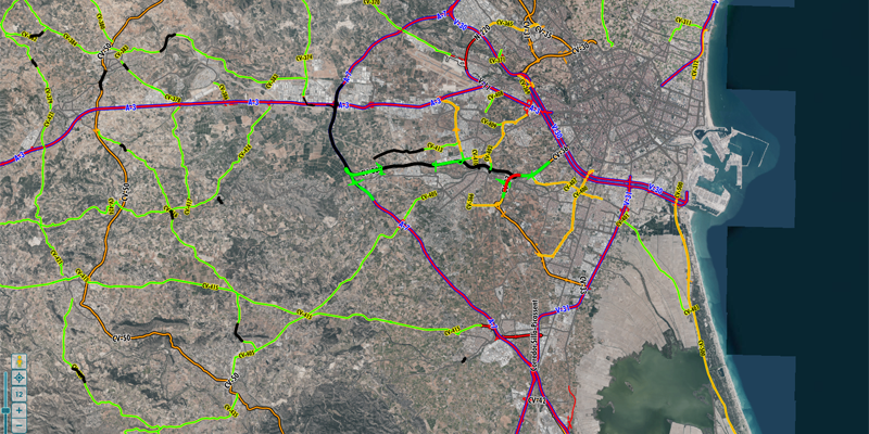 visor de la red de carreteras de la Comunidad Valenciana