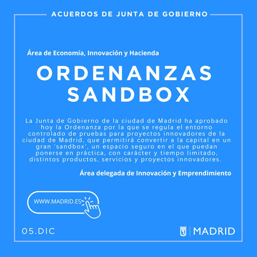 El Ayuntamiento de Madrid aprueba la ordenanza reguladora del sandbox urbano para probar soluciones