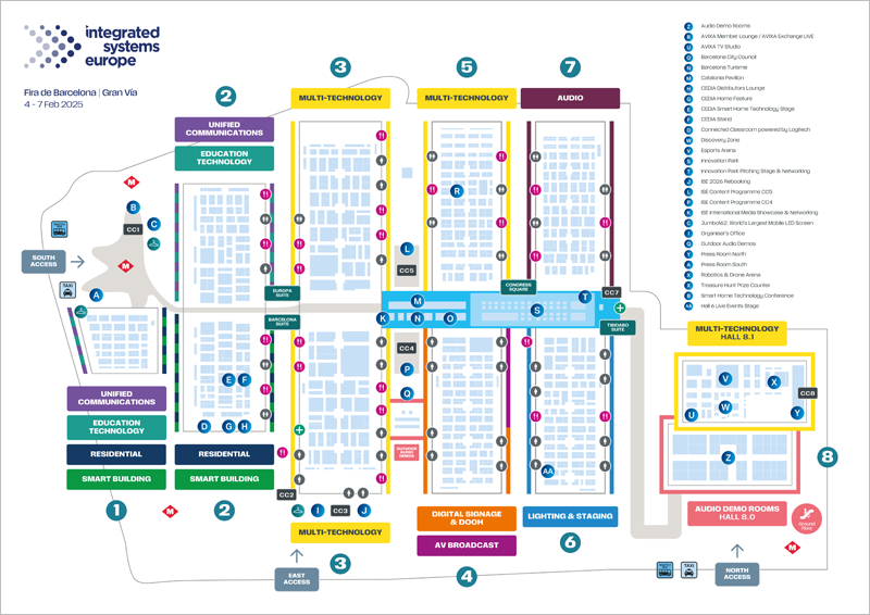 Publicados el plano oficial y la lista actualizada de expositores de la feria ISE 2025