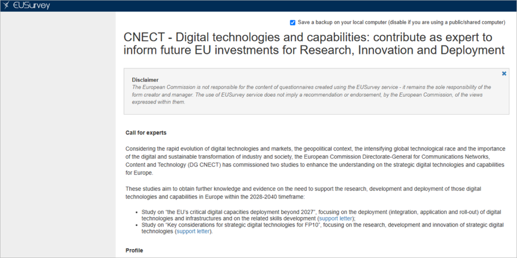 La Comisión Europea busca expertos para participar en dos estudios sobre tecnologías y capacidades digitales